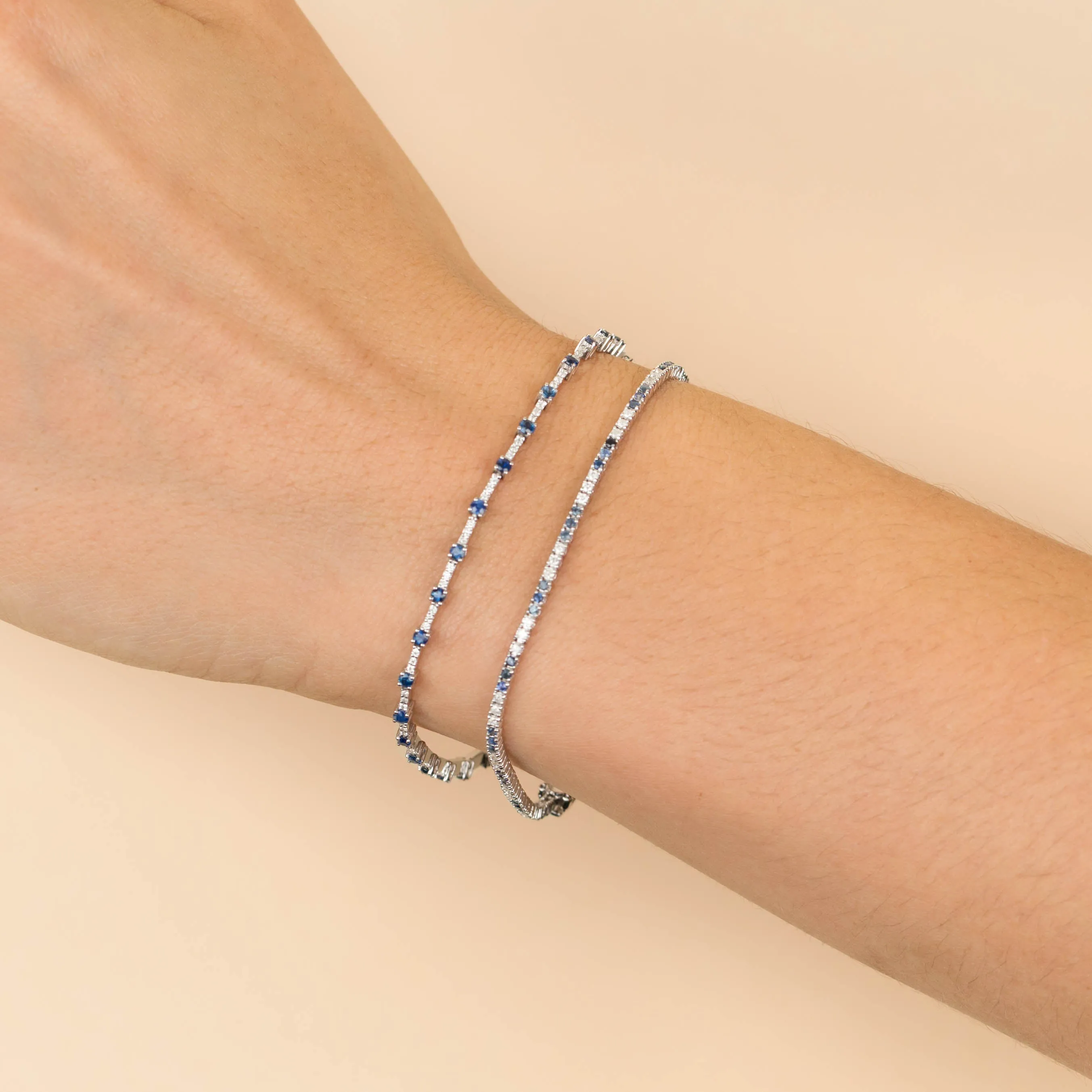 Diamond Sapphire Bracelet 14K