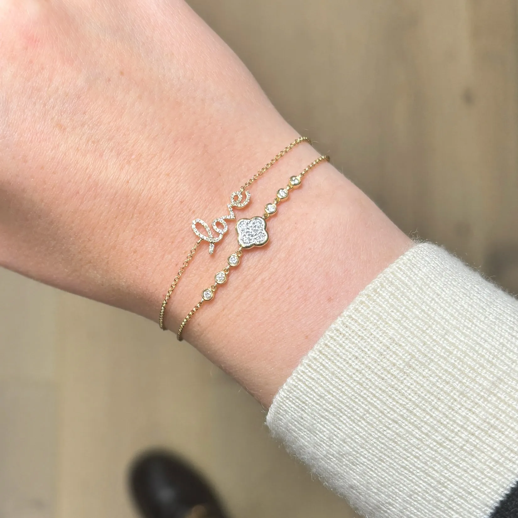 Diamond Script Love Bracelet