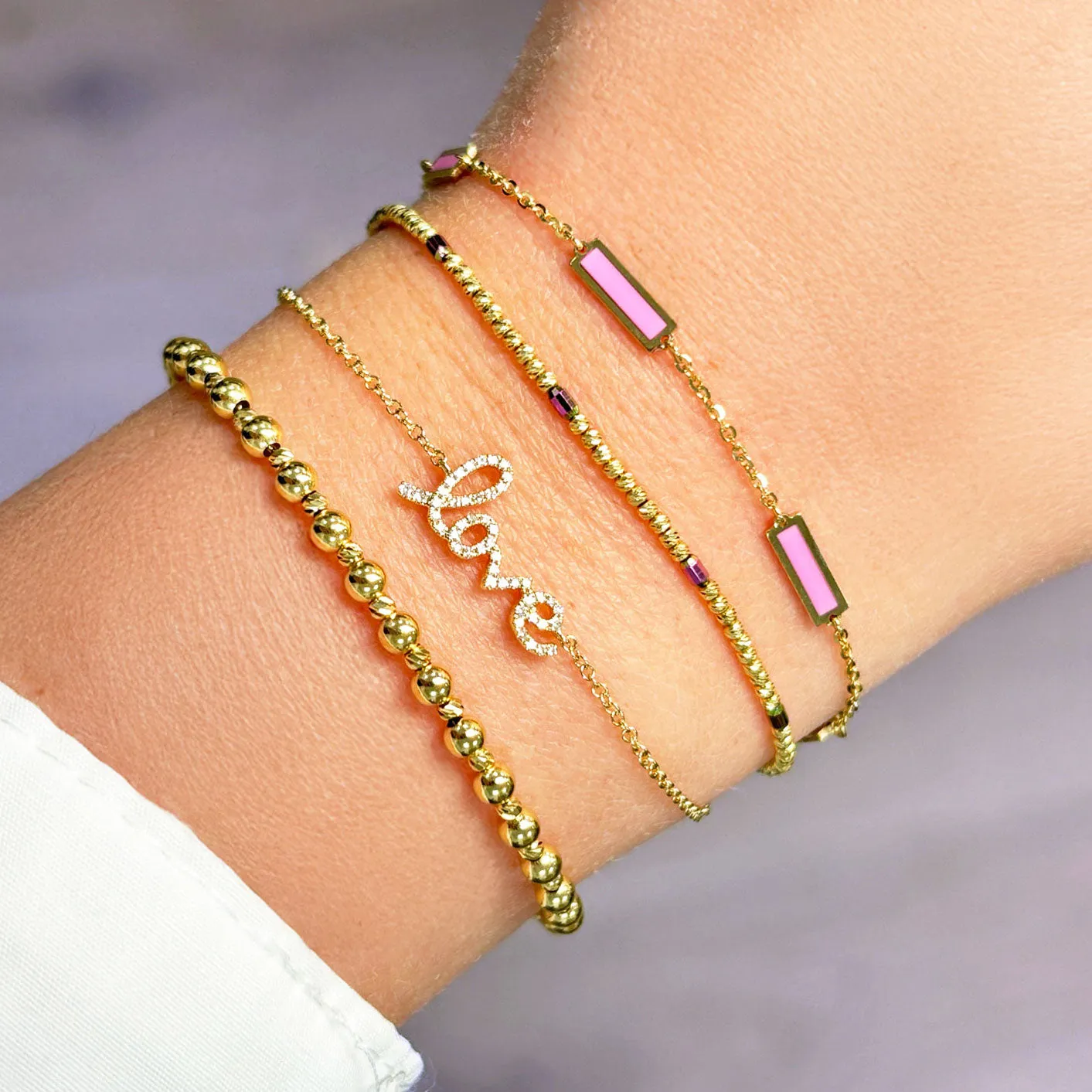 Diamond Script Love Bracelet