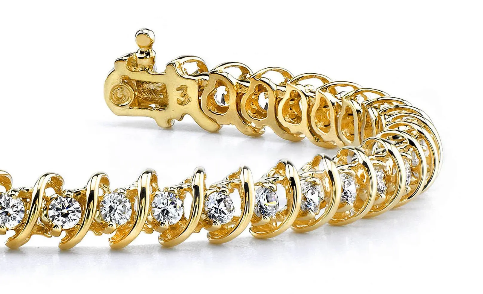 Diamond Swirl Link Lab-Grown Diamond Tennis Bracelet with 2.94 ct.(finished) 2.7mm