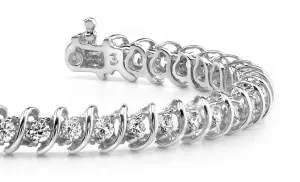 Diamond Swirl Link Lab-Grown Diamond Tennis Bracelet with 2.94 ct.(finished) 2.7mm