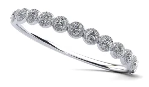 Divinely Dazzling Halo Bangle Lab-Grown Diamond Bracelet with 4.31 ct.(finished) 1.1mm, 4.2mm