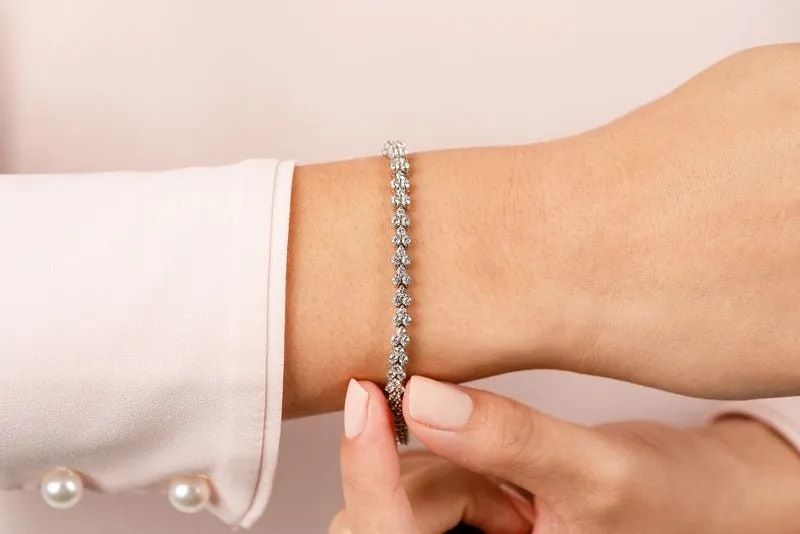 Double Diamond Stacked Bracelet Lab-Grown Diamond with 5.02 ct.(finished) 2.25mm