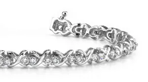 Double Diamond X Link Diamond Bracelet with 3.02 ct.(finished) 2.6mm