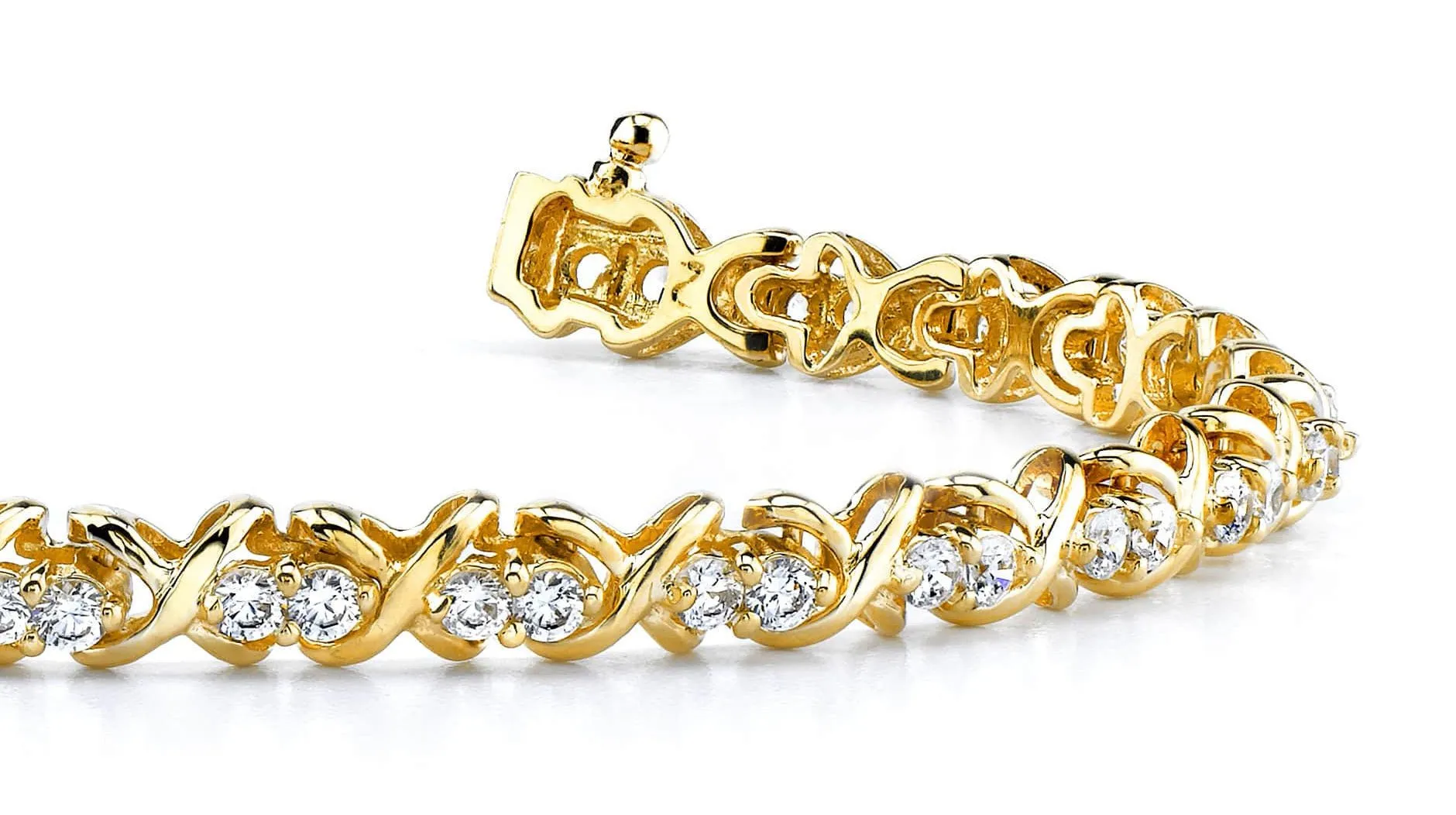 Double Diamond X Link Diamond Bracelet with 3.02 ct.(finished) 2.6mm