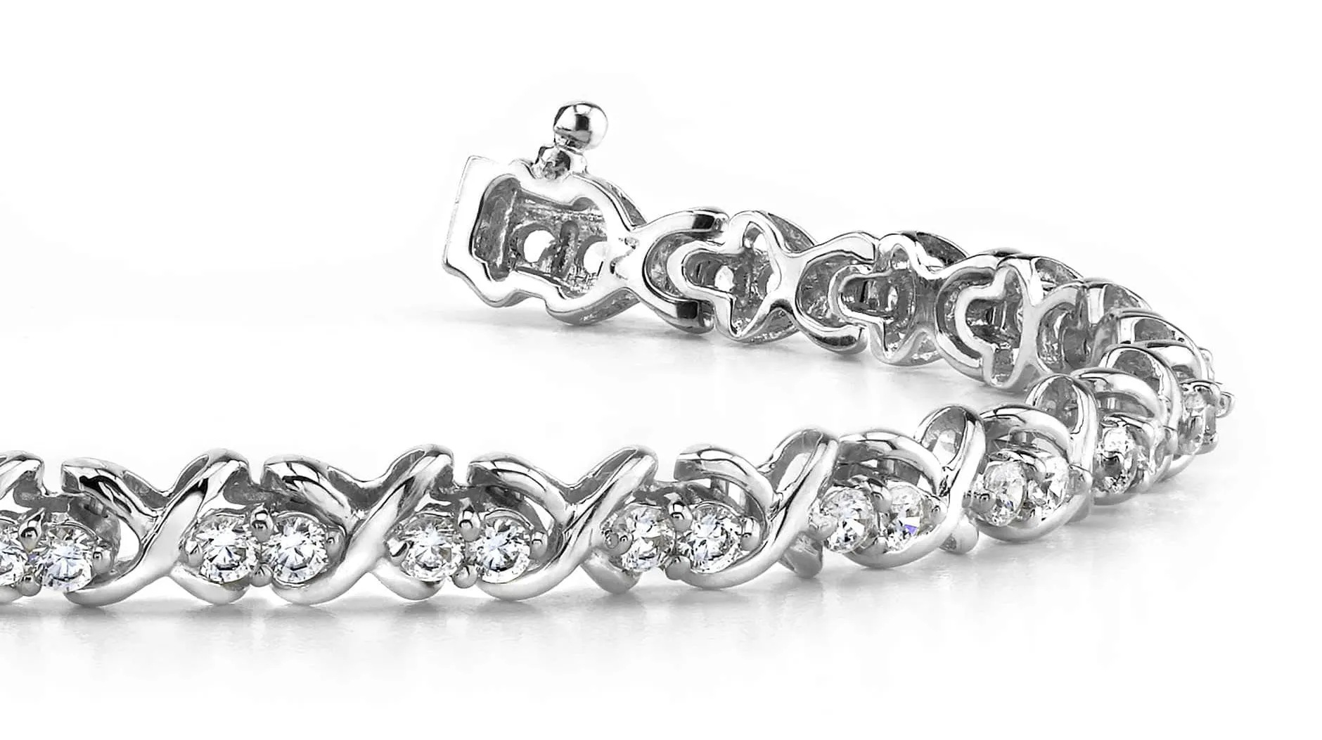Double Diamond X Link Diamond Bracelet with 3.02 ct.(finished) 2.6mm