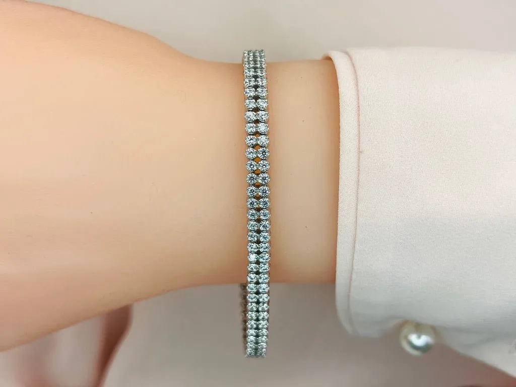 Double Row Lab-Grown Diamond Bracelet with 4.16 ct.(finished) 2.0mm