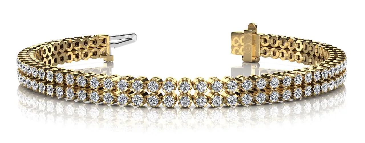 Double Row Lab-Grown Diamond Bracelet with 4.16 ct.(finished) 2.0mm