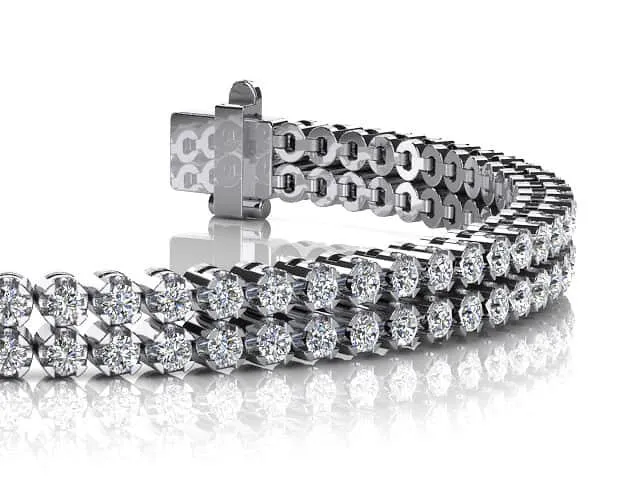 Double Row Lab-Grown Diamond Bracelet with 4.16 ct.(finished) 2.0mm