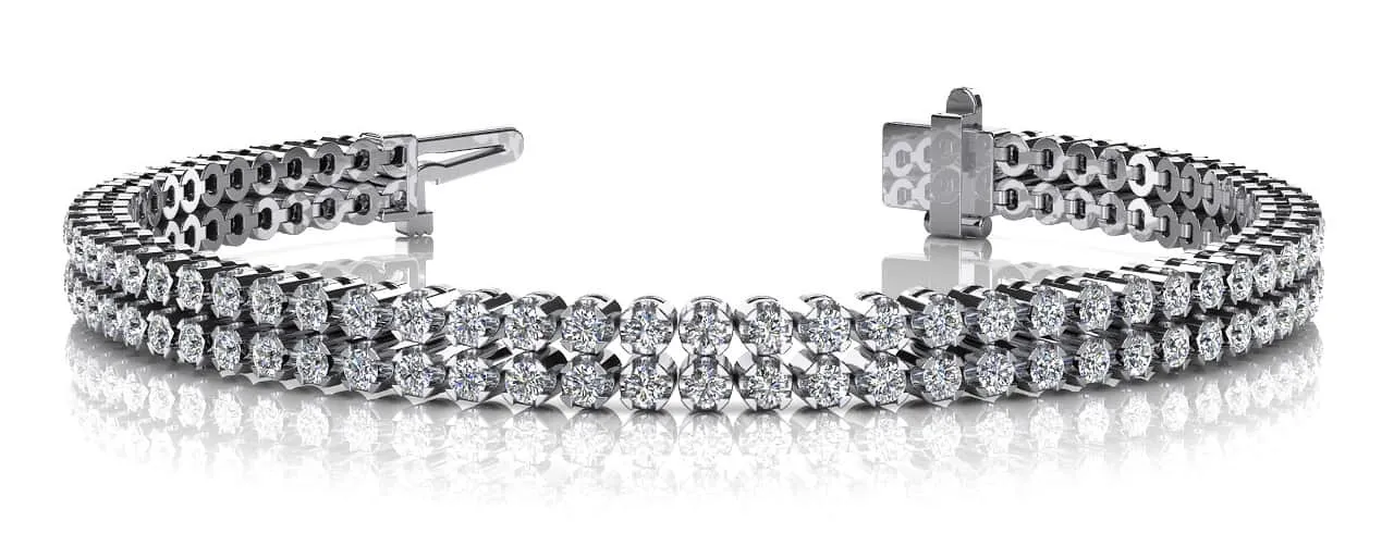 Double Row Lab-Grown Diamond Bracelet with 4.16 ct.(finished) 2.0mm