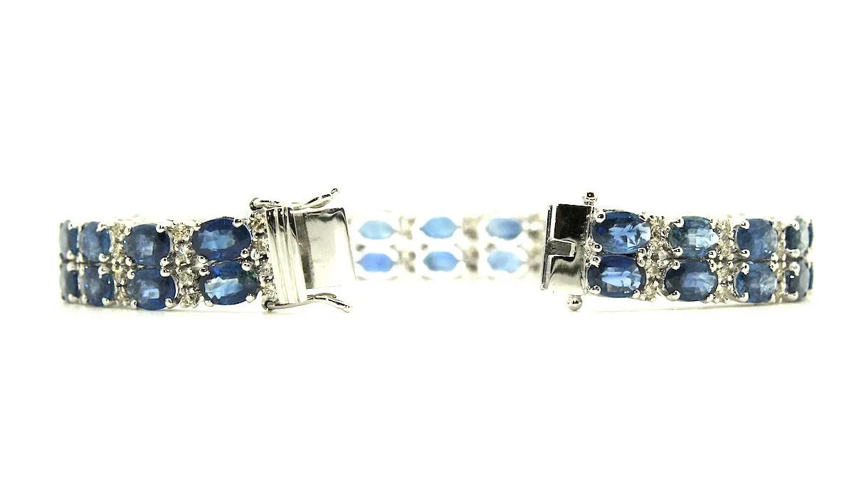 Double Row Sapphire & Diamond Bracelet