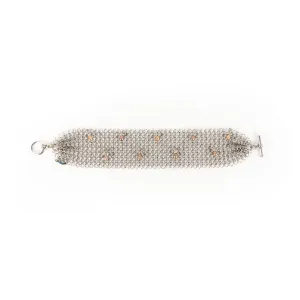Elaine Unzicker Wide Copper Pearl Bracelet