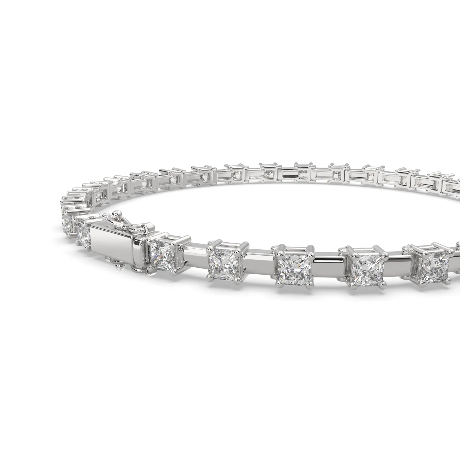 Elysia Princess Cut Diamond Tennis Bracelet Prong Set (4 ctw)