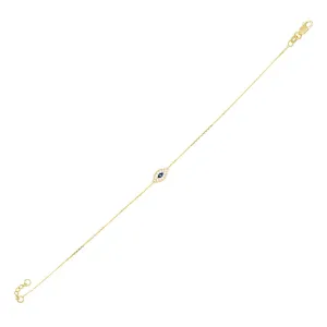 Encrusted Evil Eye Bracelet 14K