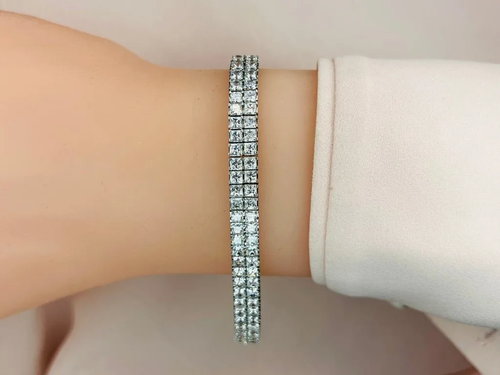 Endless Dreams Princess Cut Tennis Diamond Bracelet with 14.88 ct.(finished) 2.7mm
