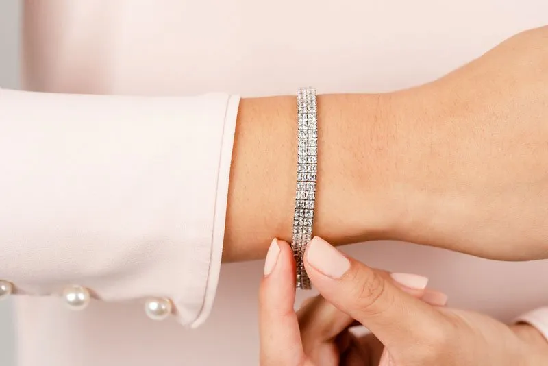 Endless Dreams Princess Cut Tennis Diamond Bracelet with 14.88 ct.(finished) 2.7mm