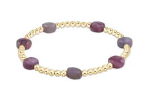 ENewton Admire Gold 3mm Bead Bracelet - Ruby