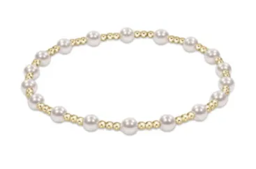 ENewton Classic Sincerity Pattern 4mm Bead Bracelet - Pearl