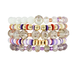 Erimish {FAIRE} Gold, Purple   Orange Stack {Set of 5 Bracelets}