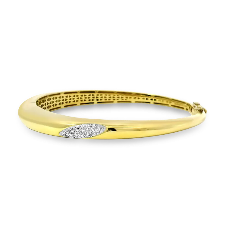 Estate Roberto Coin Capri Plus 18k Yellow Gold Diamond Bangle Bracelet