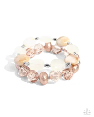 Everyday Essentials - Brown - Bead and Pearl Paparazzi Stretchy Bracelets