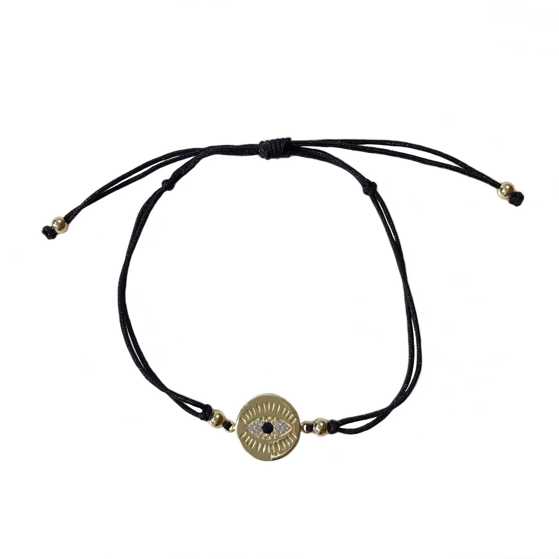 Evil Eye Detailed Disc Thread Bracelet