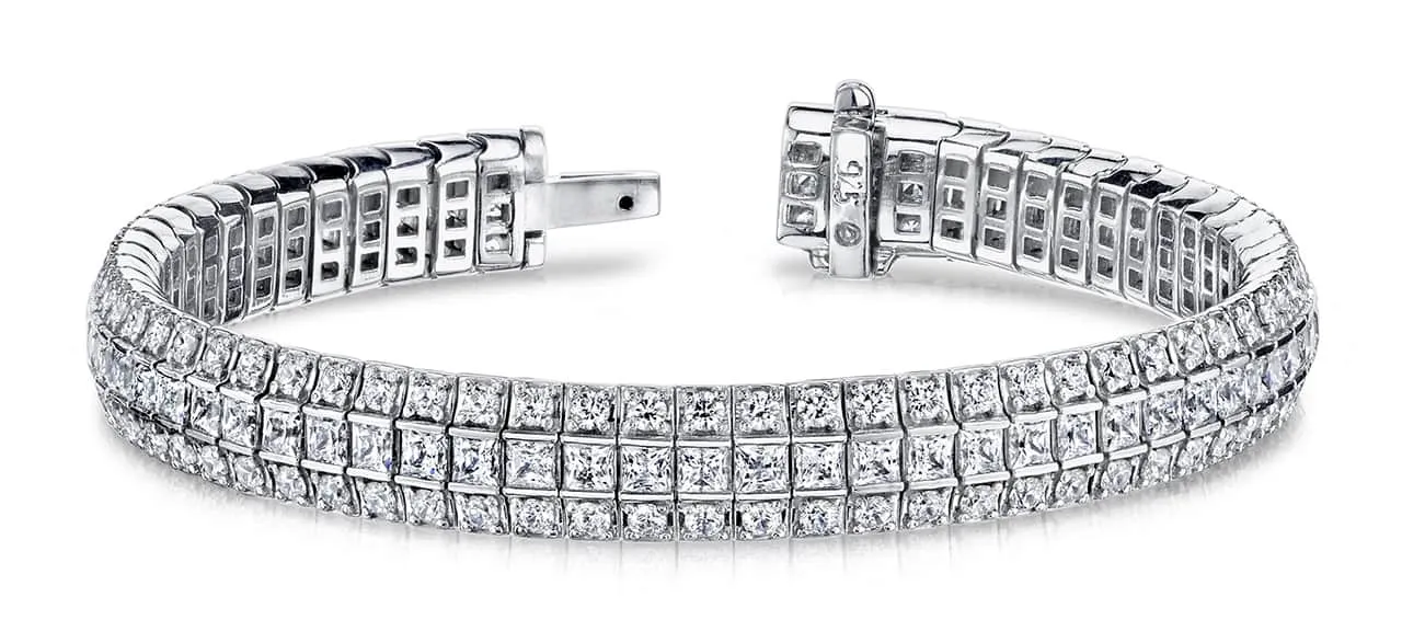 Exquisite Classic Diamond Bracelet with 9.82 ct.(finished) 2.0mm, 2.5mm