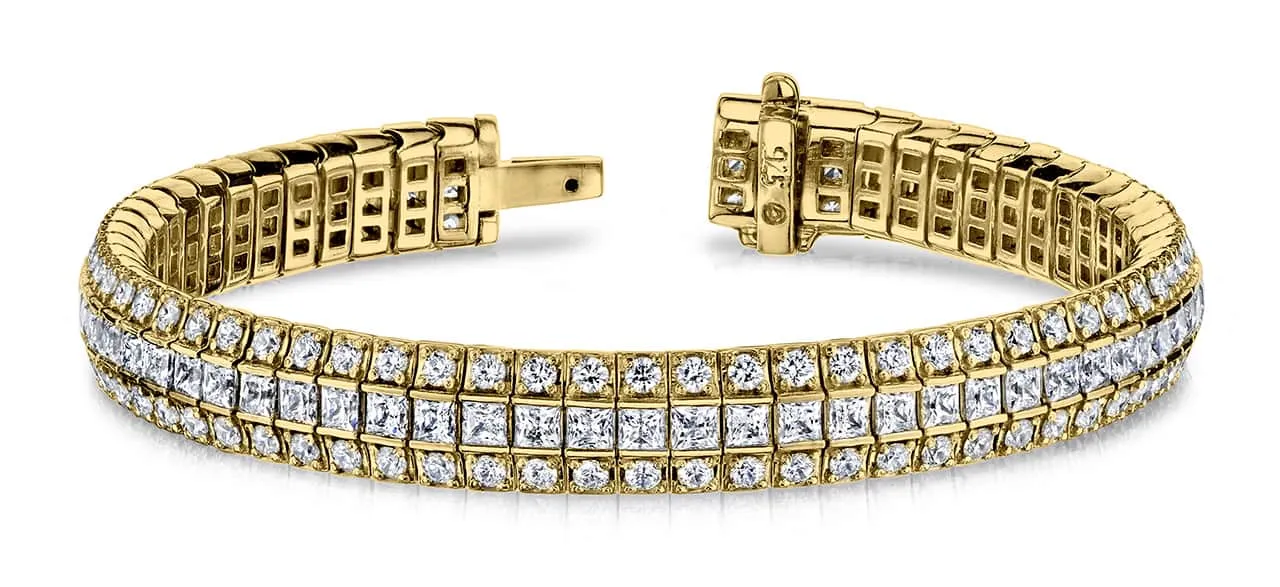 Exquisite Classic Diamond Bracelet with 9.82 ct.(finished) 2.0mm, 2.5mm
