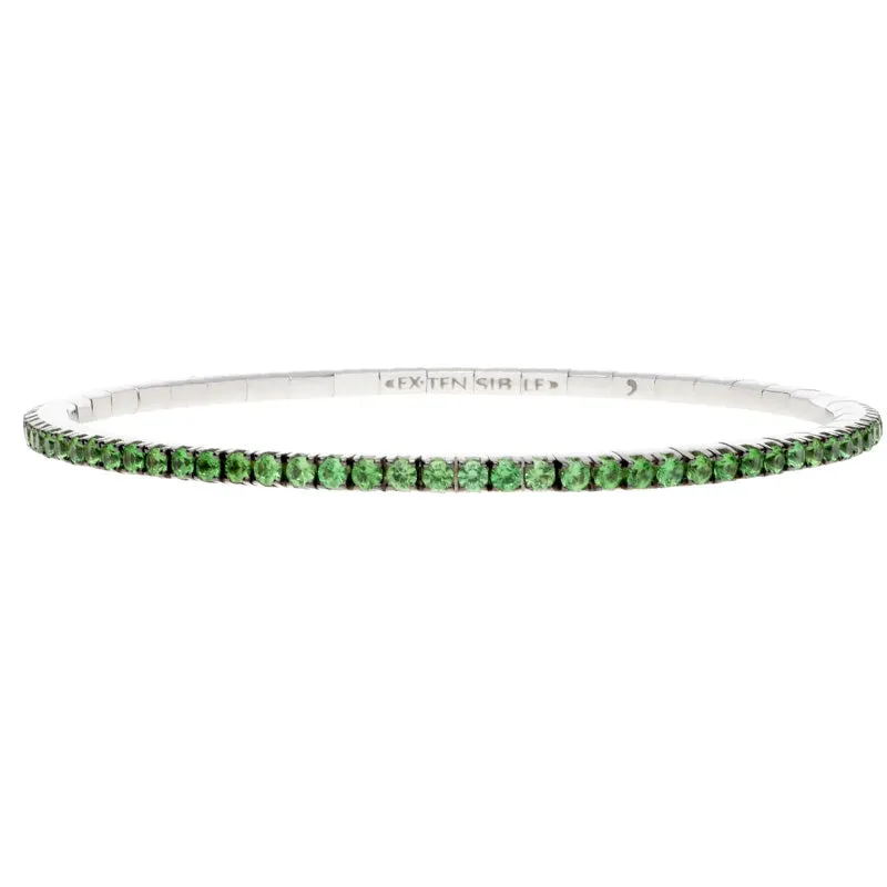Extensible 18KW 2.59ct Tsavorite Stretch Bracelet - BTE65TS