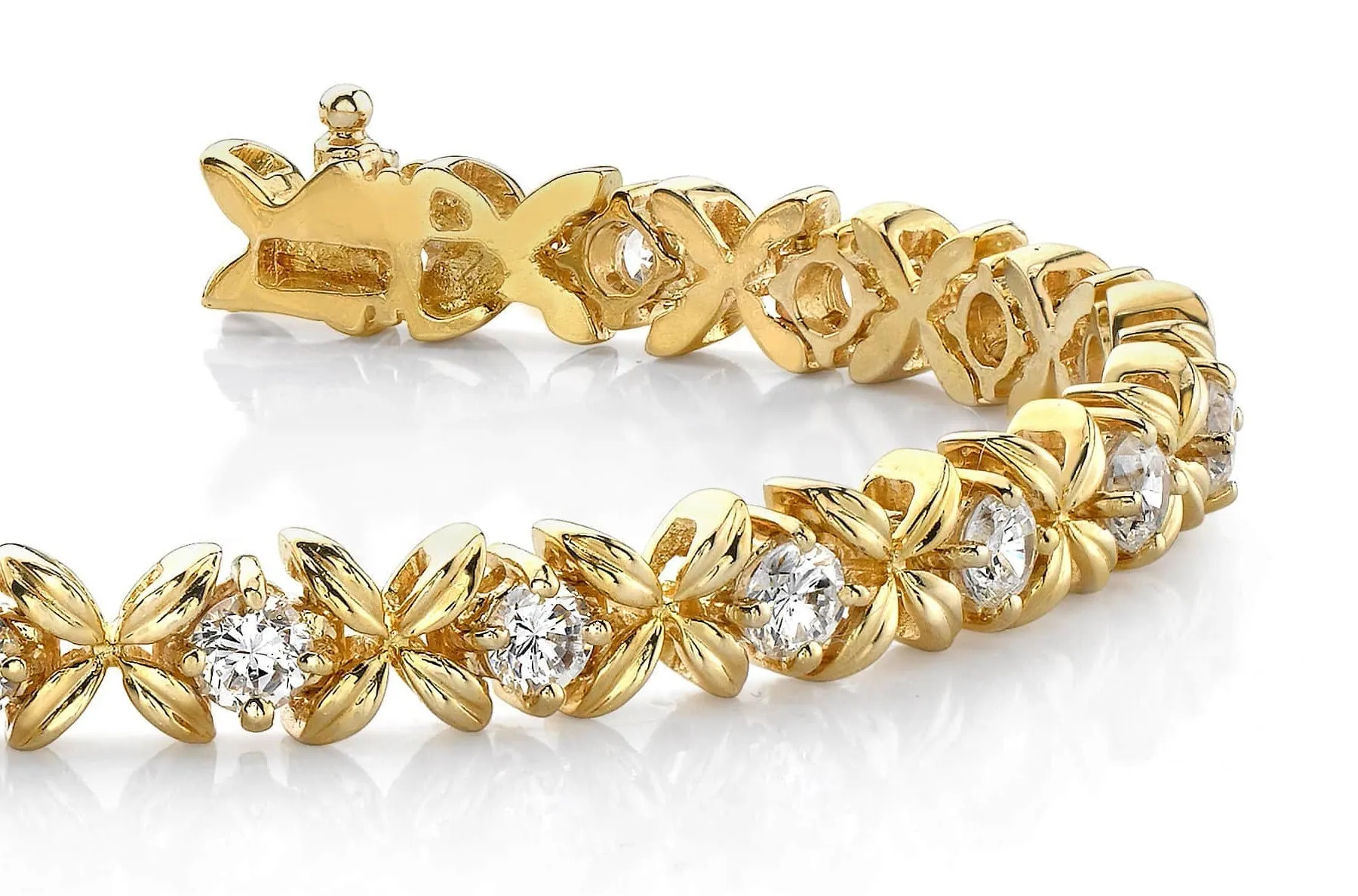 Faceted X Link Diamond Bracelet with 3.08 ct.(finished) 3.5mm