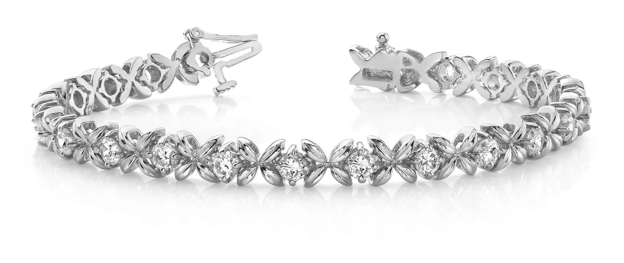 Faceted X Link Diamond Bracelet with 3.08 ct.(finished) 3.5mm