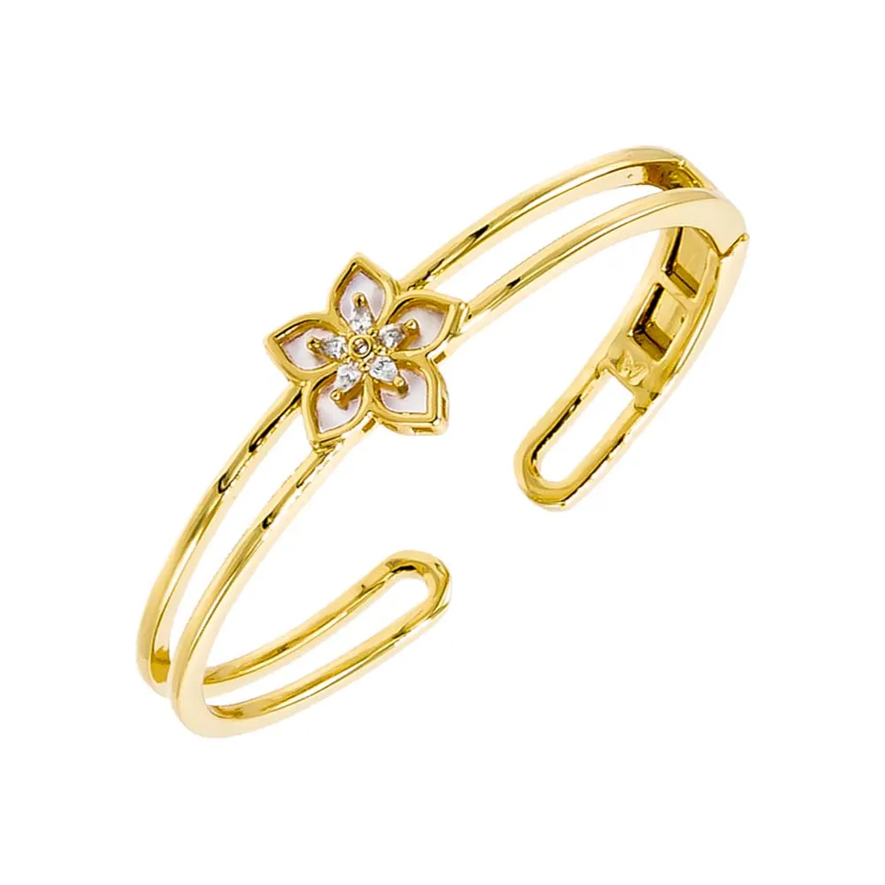 Fancy Colored Stone Flower Bangle