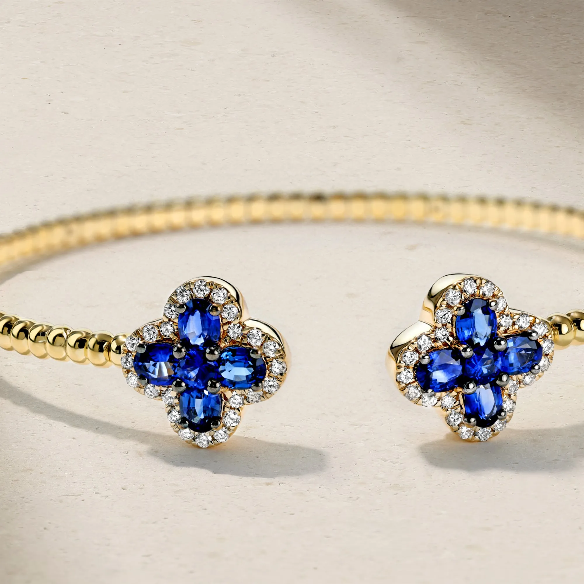 Felicity Sapphire and Diamond Beaded Bangle
