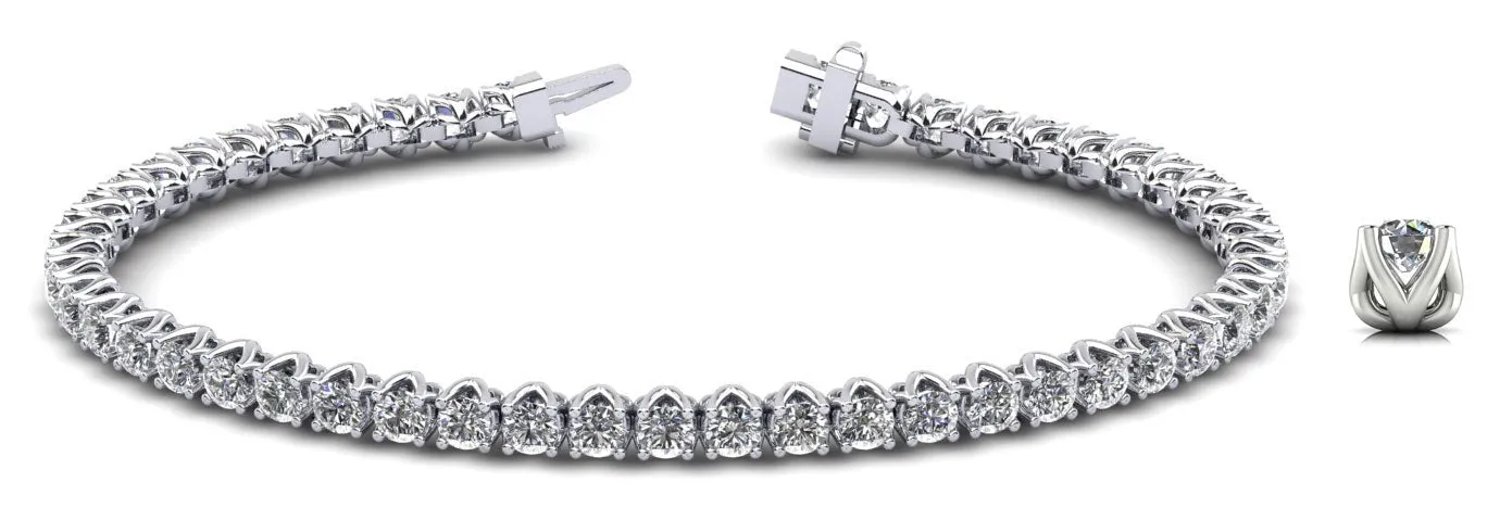Fiery Flame Lab-Grown Diamond Tennis Bracelet with 3.18 ct.(finished) 2.5mm