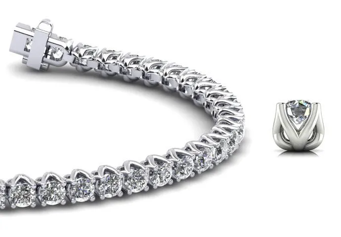 Fiery Flame Lab-Grown Diamond Tennis Bracelet with 3.18 ct.(finished) 2.5mm