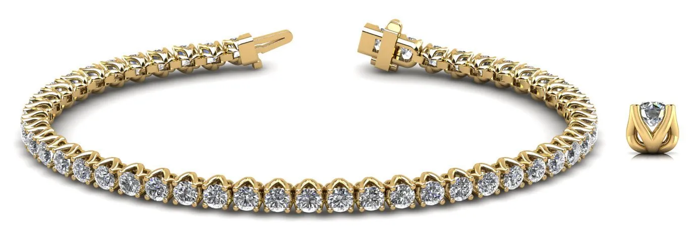 Fiery Flame Lab-Grown Diamond Tennis Bracelet with 3.18 ct.(finished) 2.5mm