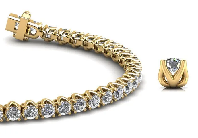 Fiery Flame Lab-Grown Diamond Tennis Bracelet with 3.18 ct.(finished) 2.5mm