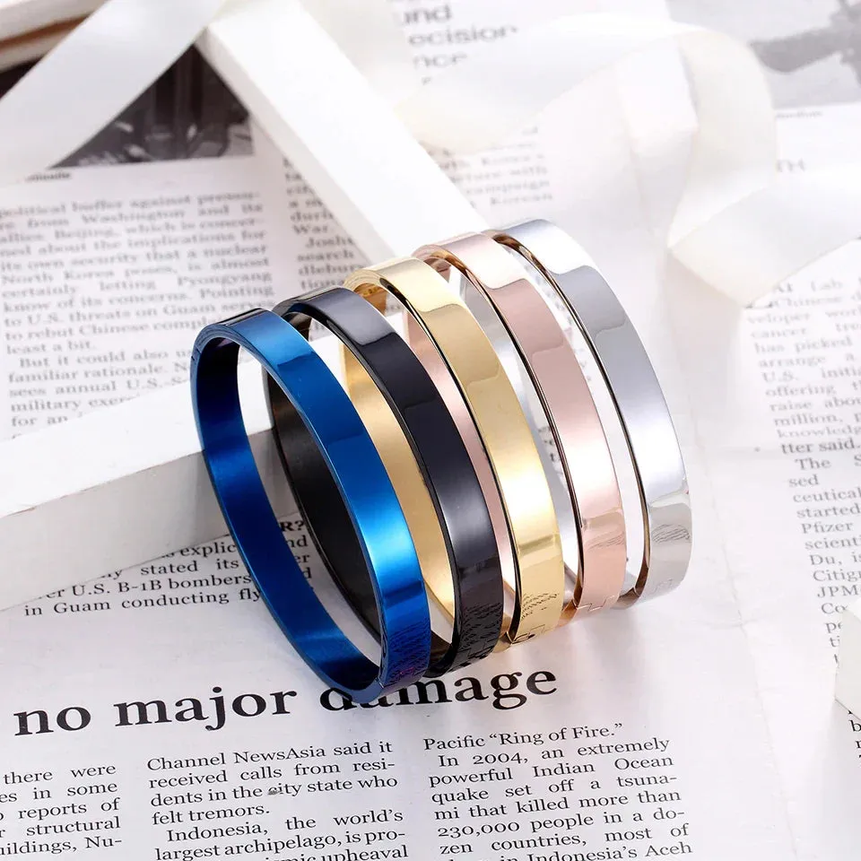 Five Colors Blue Men Women Charm Bracelet Classic Cuff Open Bangle Bracelet Fashion Couple Love Jewelry Wedding Brand