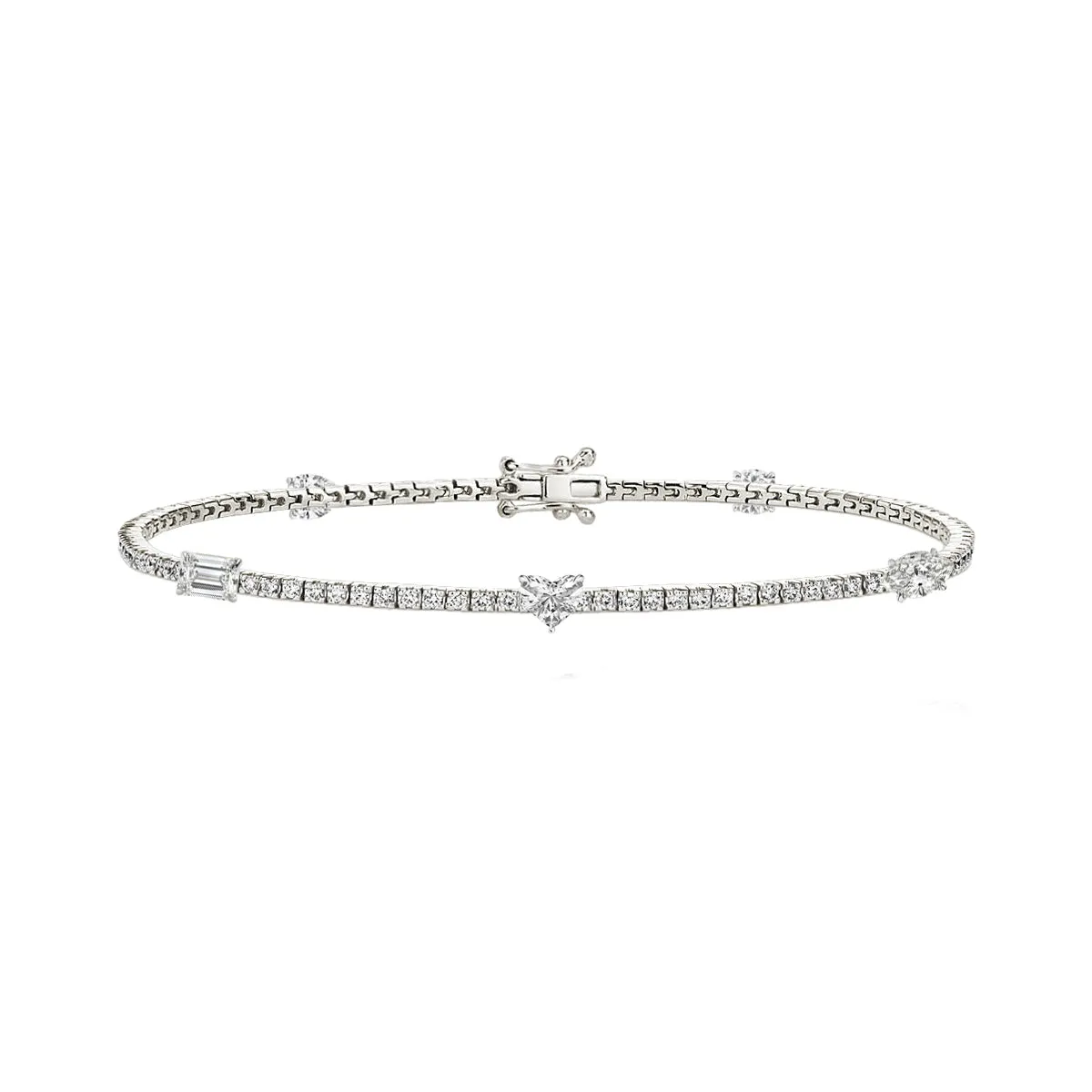 Five Multi Shape Diamond Tennis Bracelet