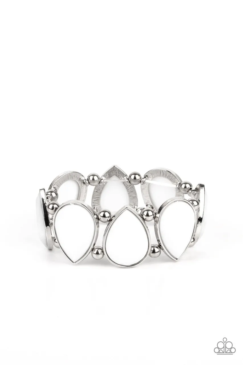 Flamboyant Tease White Paparazzi Bracelet
