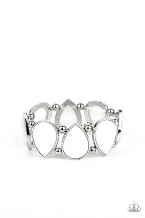 Flamboyant Tease White Paparazzi Bracelet