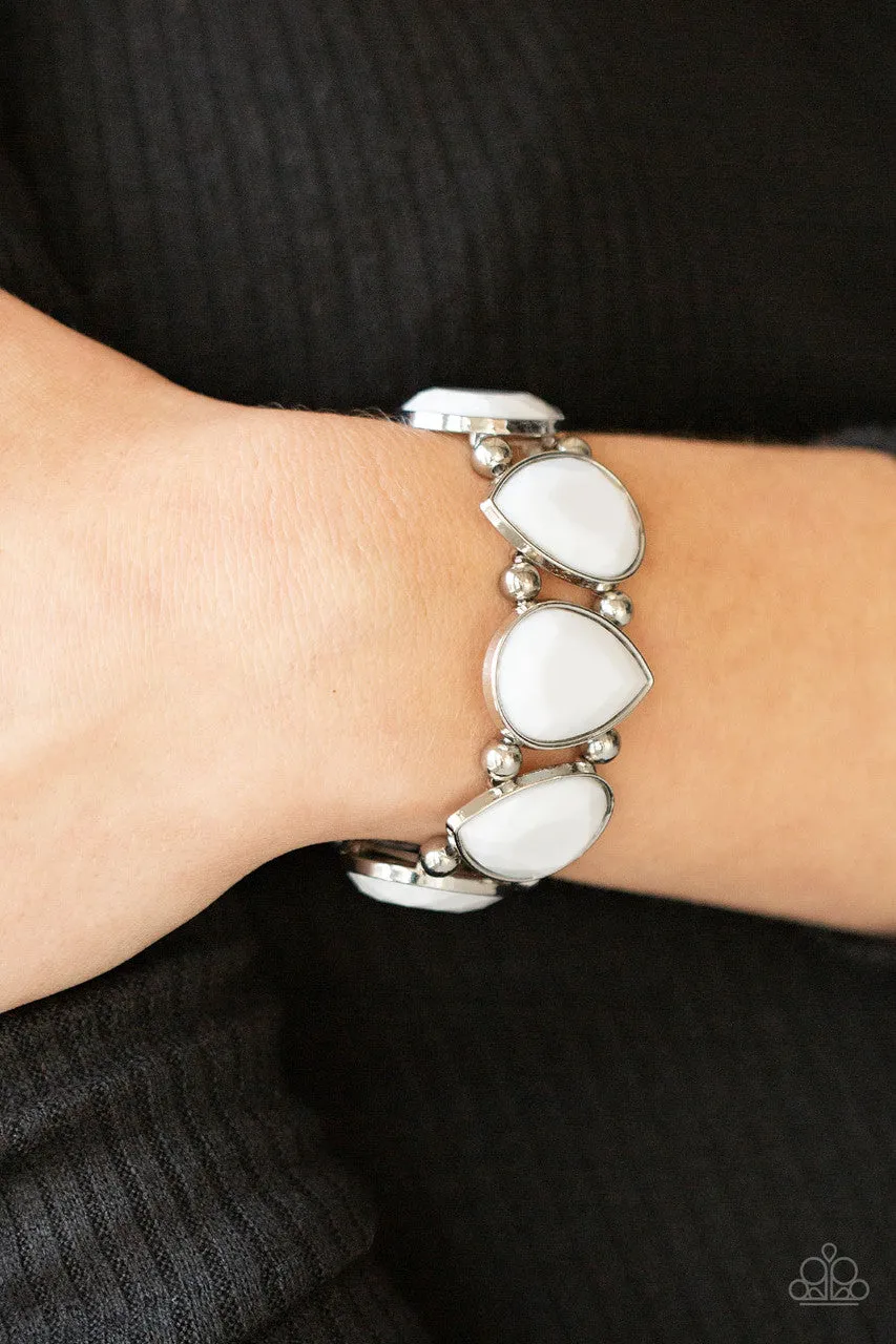 Flamboyant Tease White Paparazzi Bracelet