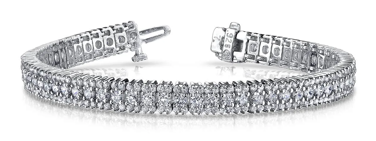 Flashy Prong Set Diamond Bracelet with 4.88 ct.(finished) 1.2mm, 2.2mm