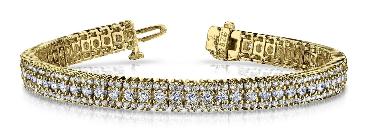 Flashy Prong Set Diamond Bracelet with 4.88 ct.(finished) 1.2mm, 2.2mm