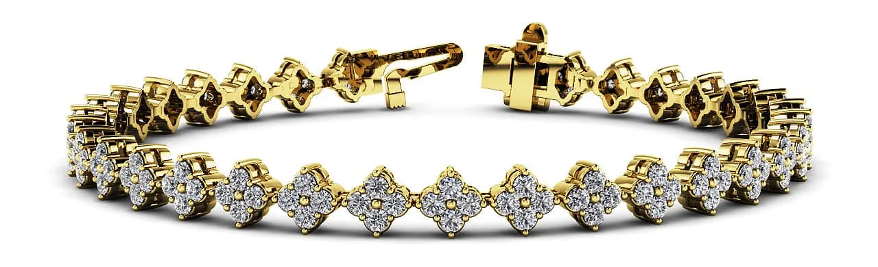 Fleur Diamond Cluster Diamond Bracelet with 4.43 ct.(finished) 2.25mm