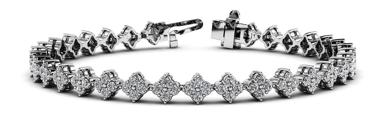 Fleur Diamond Cluster Diamond Bracelet with 4.43 ct.(finished) 2.25mm