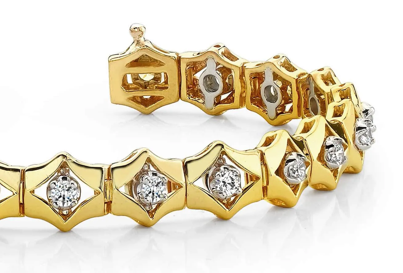 Floating Diamond Box Diamond Bracelet with 1.47 ct.(finished) 2.75mm