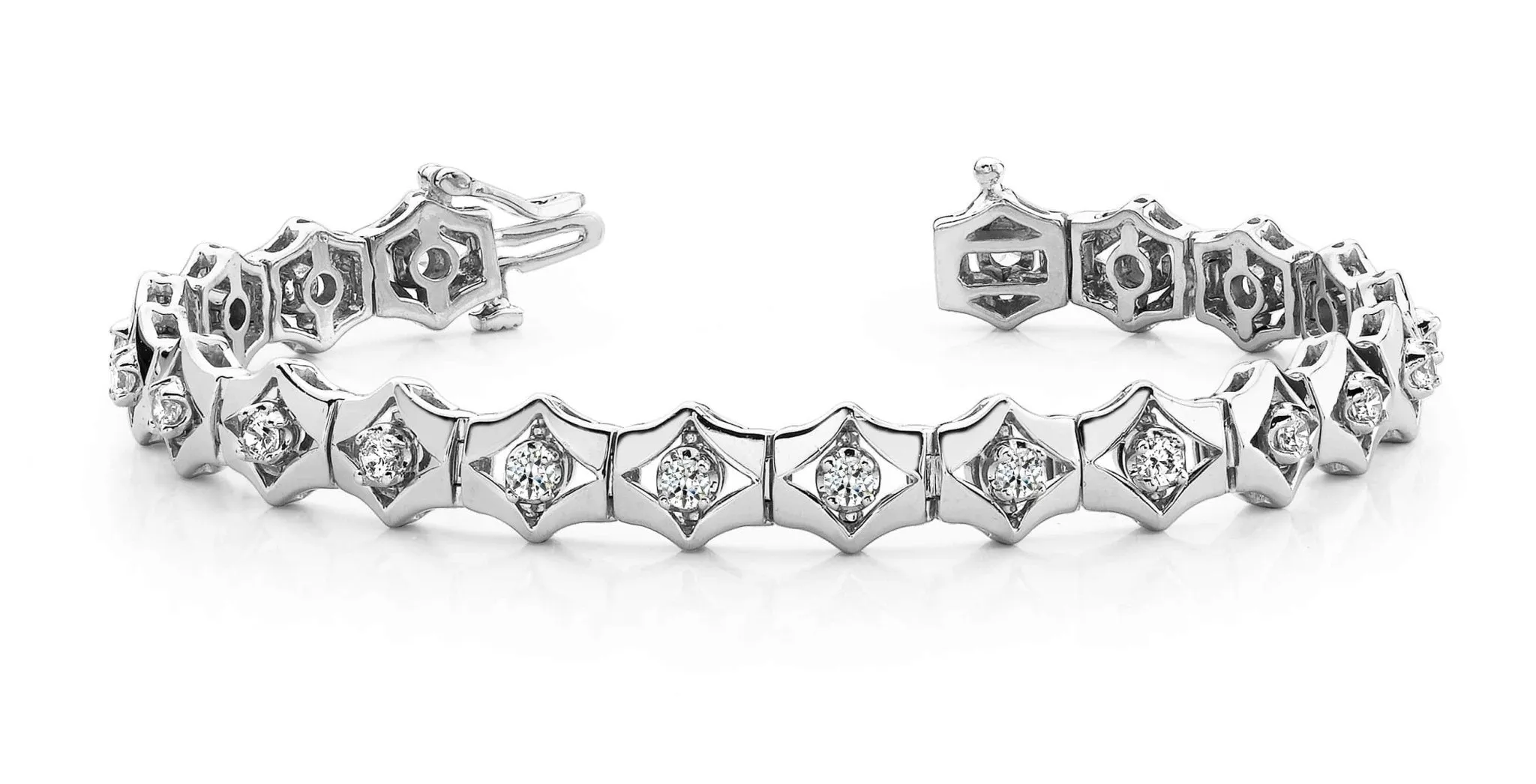 Floating Diamond Box Diamond Bracelet with 1.47 ct.(finished) 2.75mm