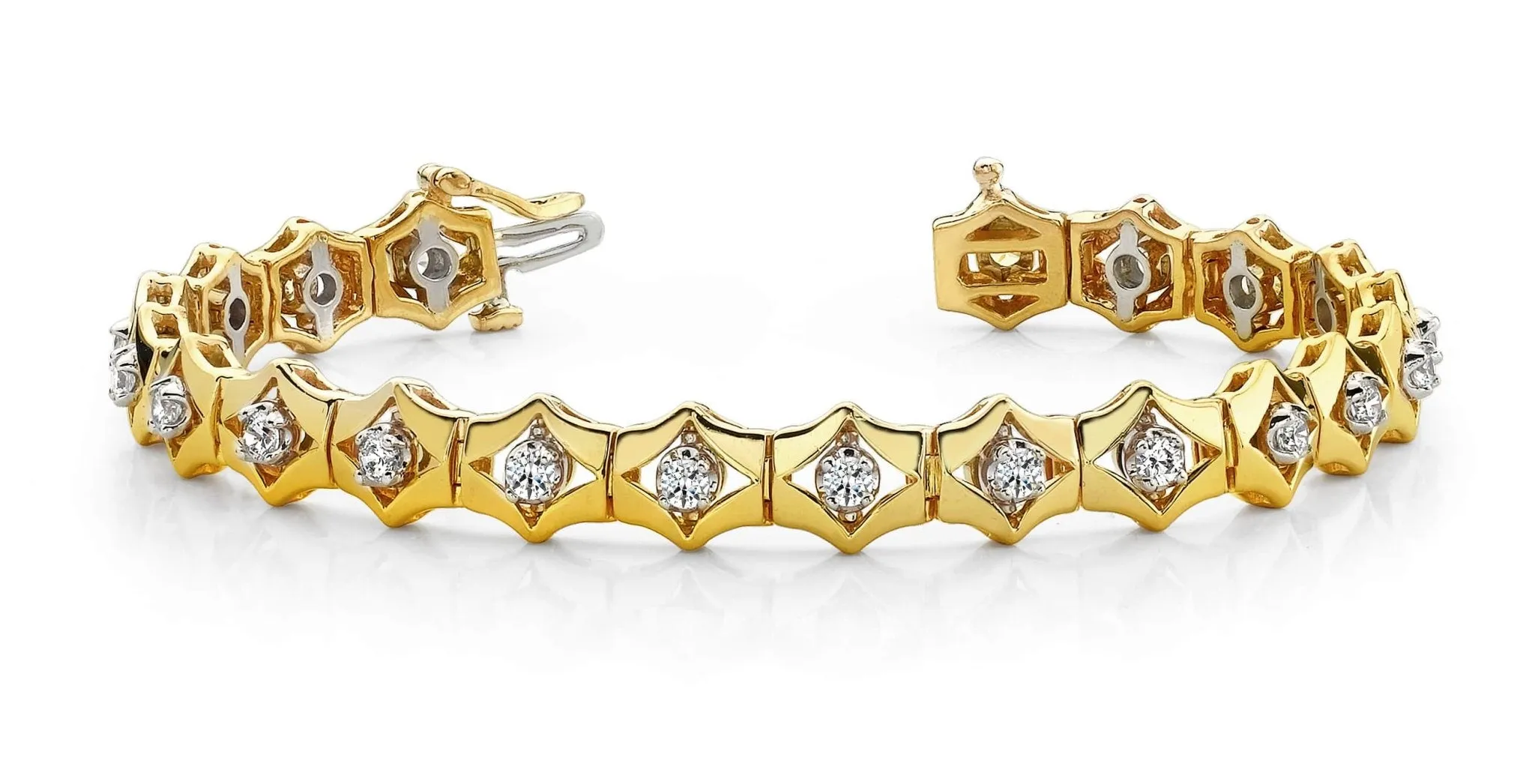 Floating Diamond Box Diamond Bracelet with 1.47 ct.(finished) 2.75mm