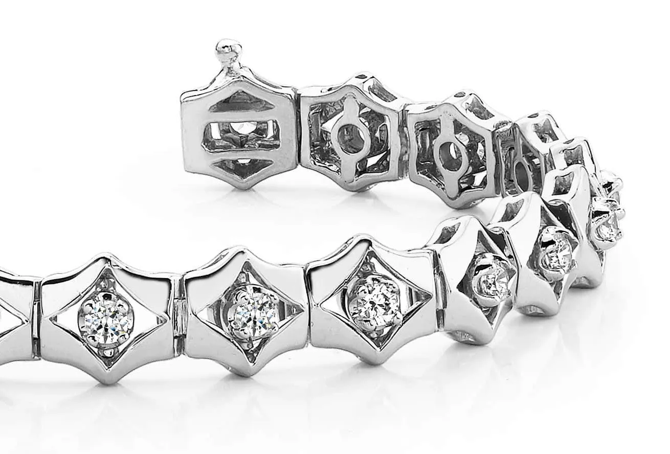 Floating Diamond Box Diamond Bracelet with 1.47 ct.(finished) 2.75mm